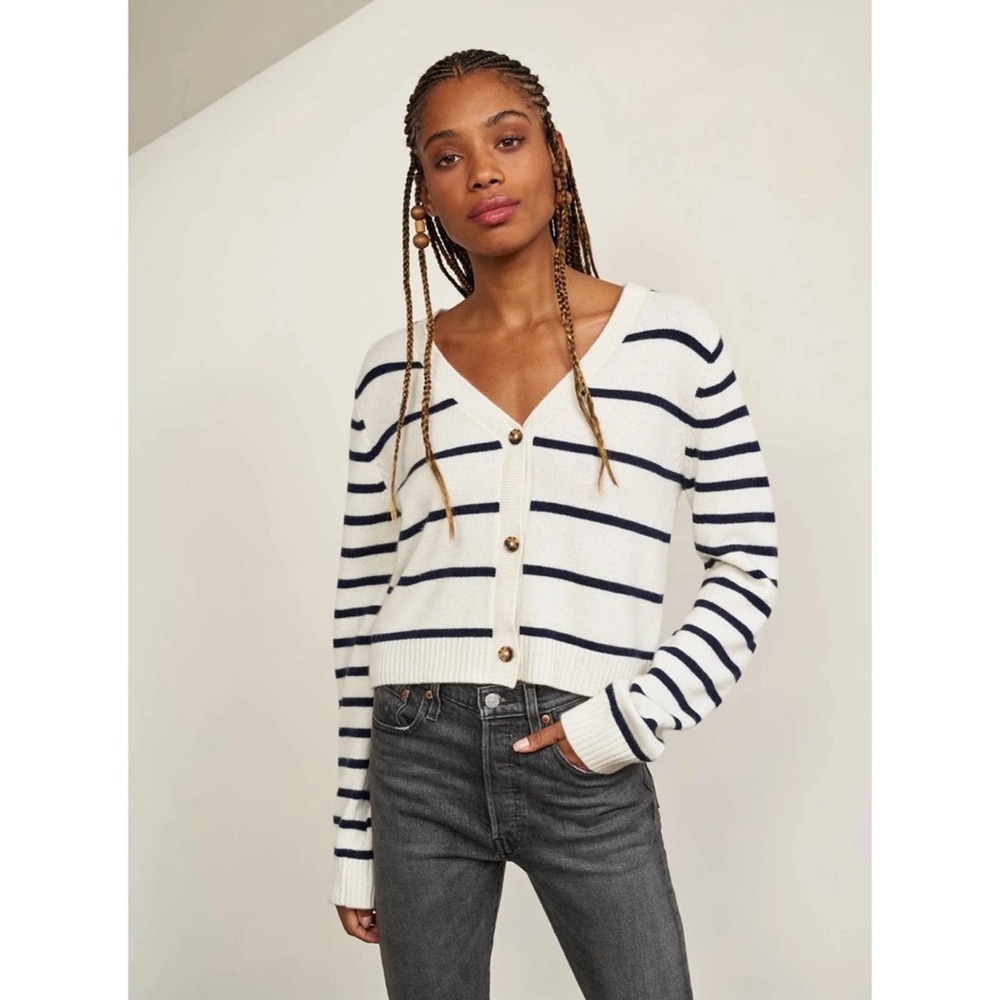 NWT La Ligne Cashmere Block Stripe Cardigan (size L)